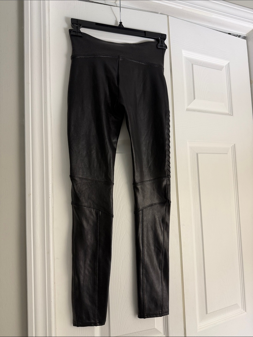 SPANX Black Faux Leather Skinny Jeans